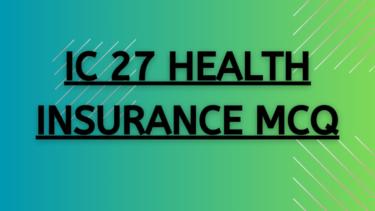 ic 27 health insurance important mcq